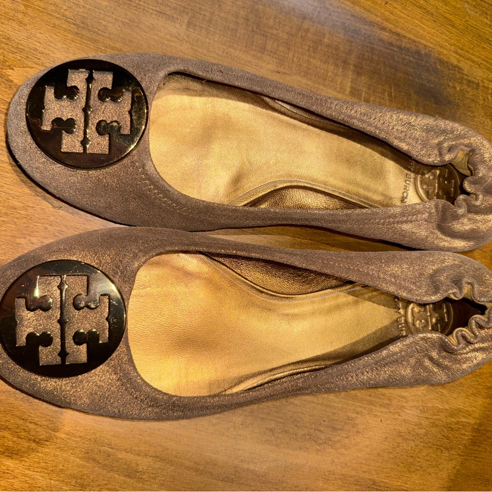 Tory Burch Women's Metallic Gold Flats